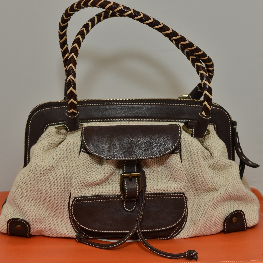 Discontinued Giorgio G leather  + canvas purse